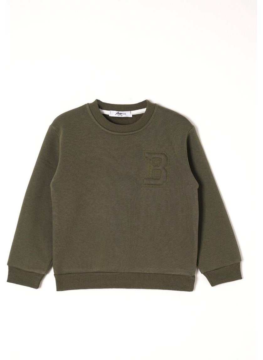 B Printed Khaki Color Boy Tracksuit