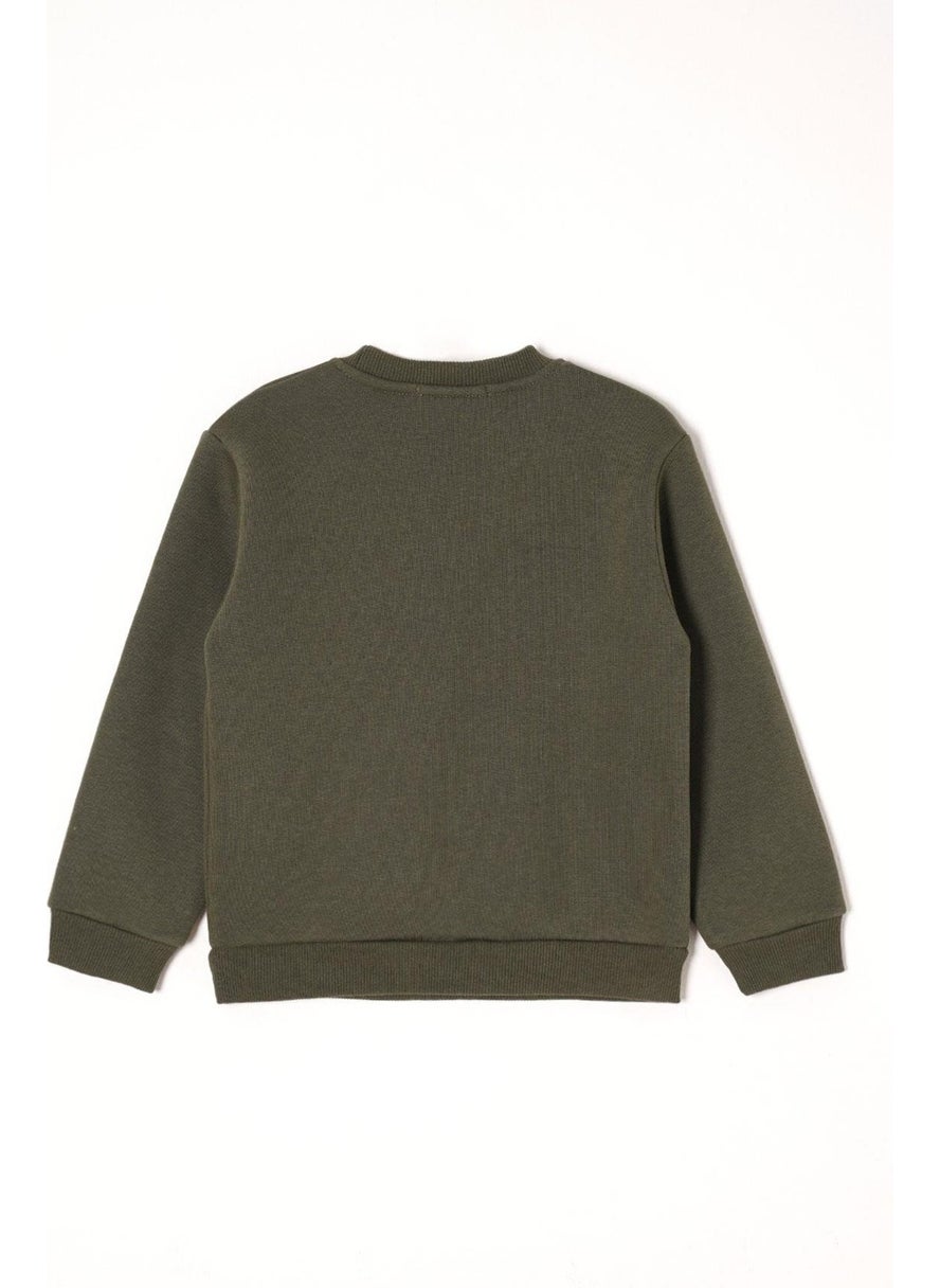 B Printed Khaki Color Boy Tracksuit
