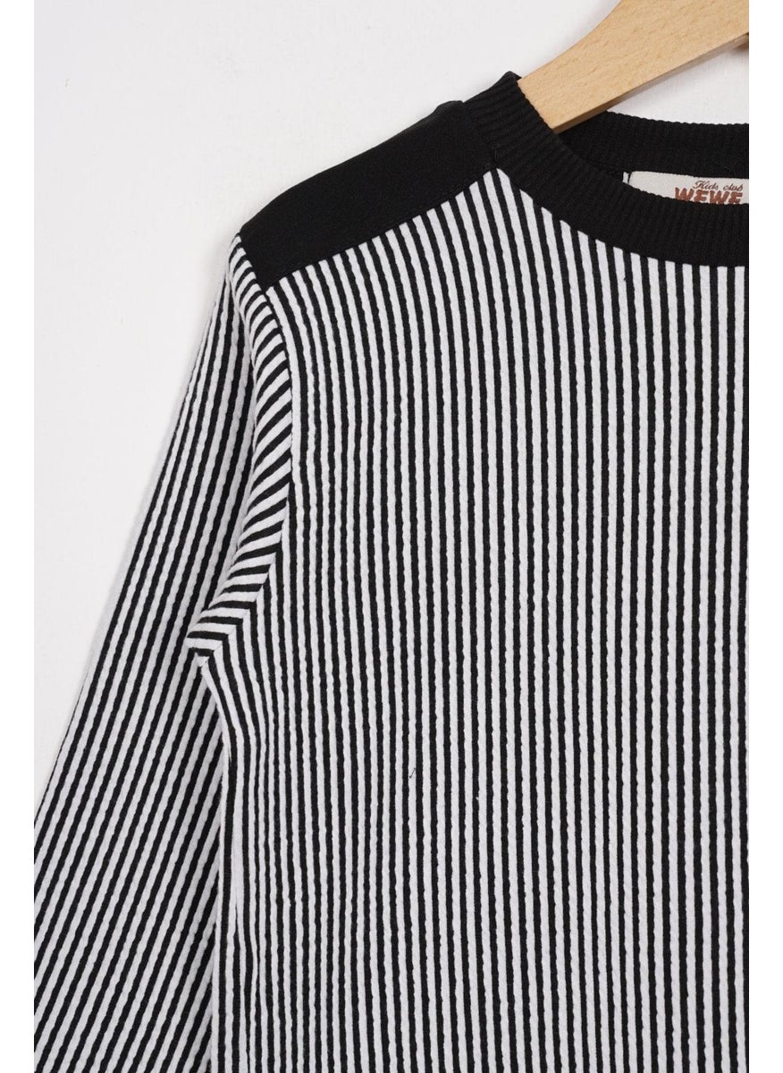 Striped Boy Black Color Tracksuit