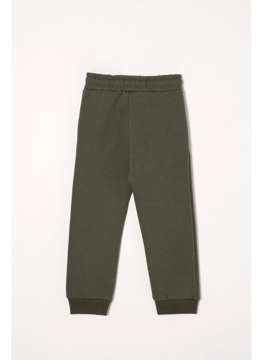 Emblem Detailed Khaki Color Boy's Tracksuit