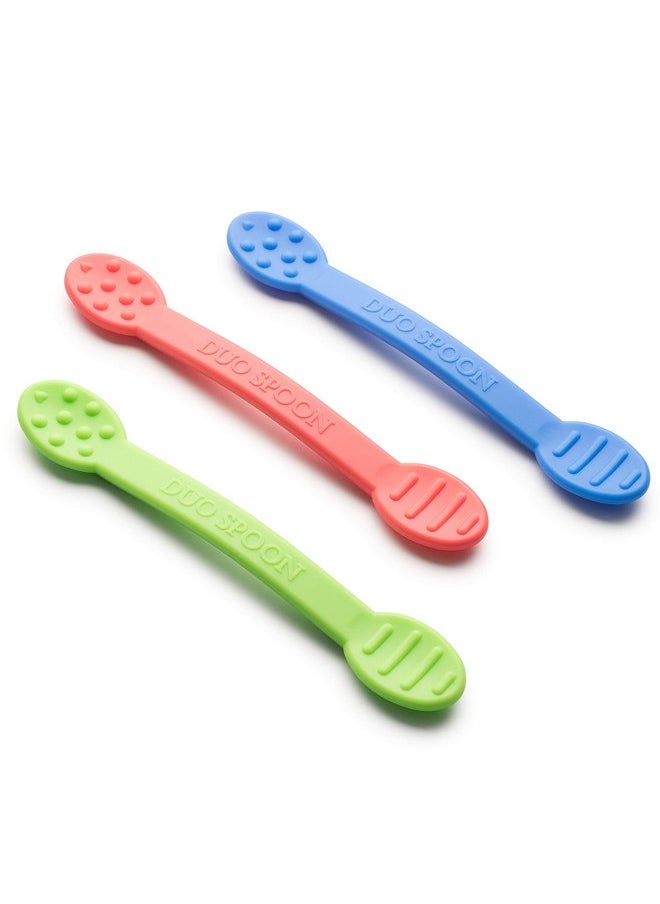 Special Supplies Duo Spoon Oral Motor Therapy Tools, 3 Pack, Textured Stimulation and Sensory Input Treatment for Babies, Toddlers or Kids, BPA Free Silicone with Flexible, Easy Handle