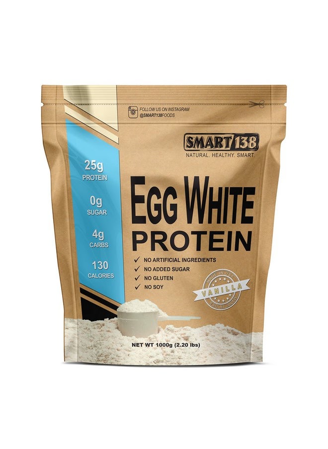 Egg White Protein Powder | Non-Gmo, Gluten-Free, Soy-Free, Dairy-Free, Keto (Low Carb), Paleo, Made In Usa, Natural Bcaas (1000G / 2.2Lbs, Vanilla)