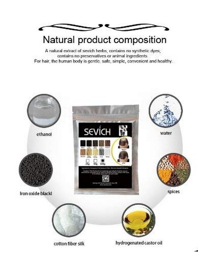 Sevich Hair Building Fiber Refill Bag (Black), Powder Based fibers | Natural Hair Thickening Fibre for Thin Hair Men & Women | Cover bald spot, 25gm (Pack of 5)