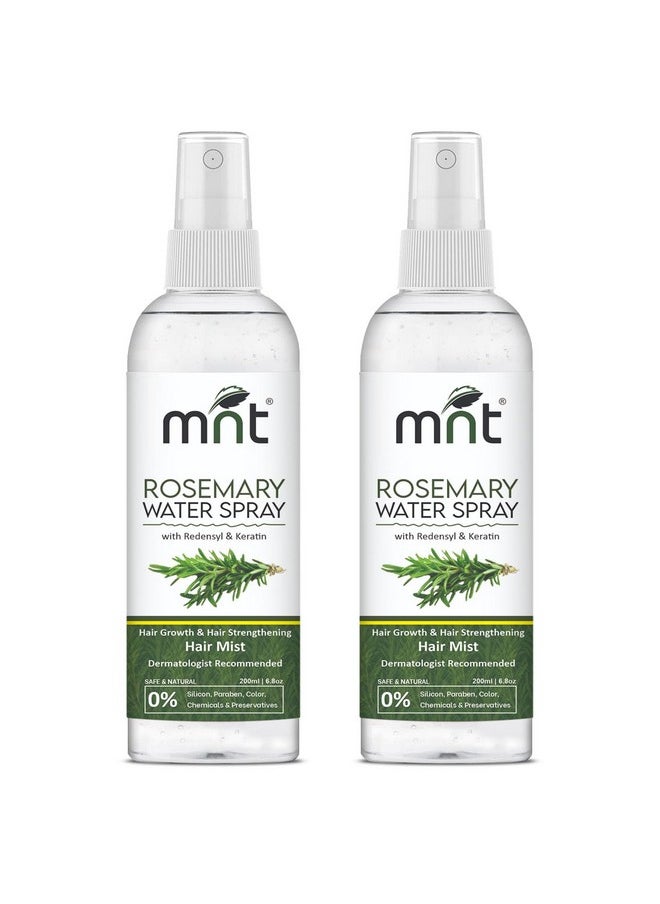 MNT Rosemary Water Spray for Hair Growth and Healthy Scalp | 100% Pure Steam-distilled Rosemary Hydrosol for Hair | Rosemary Hair Mist/Toner, 200 ml (Pack of 2)