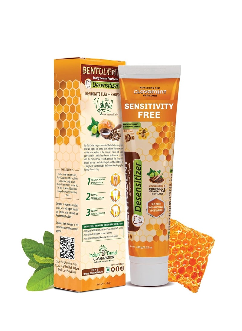 Bentodent Toothpaste - Desensitizer Natural Sensitivity Relief Toothpaste with Clove And Mint - 100 Gm