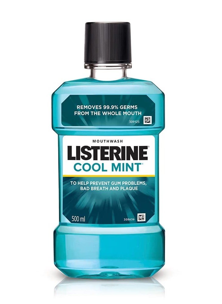 Listerine Cool Mint Mouthwash 500ml, (Pack of 1)