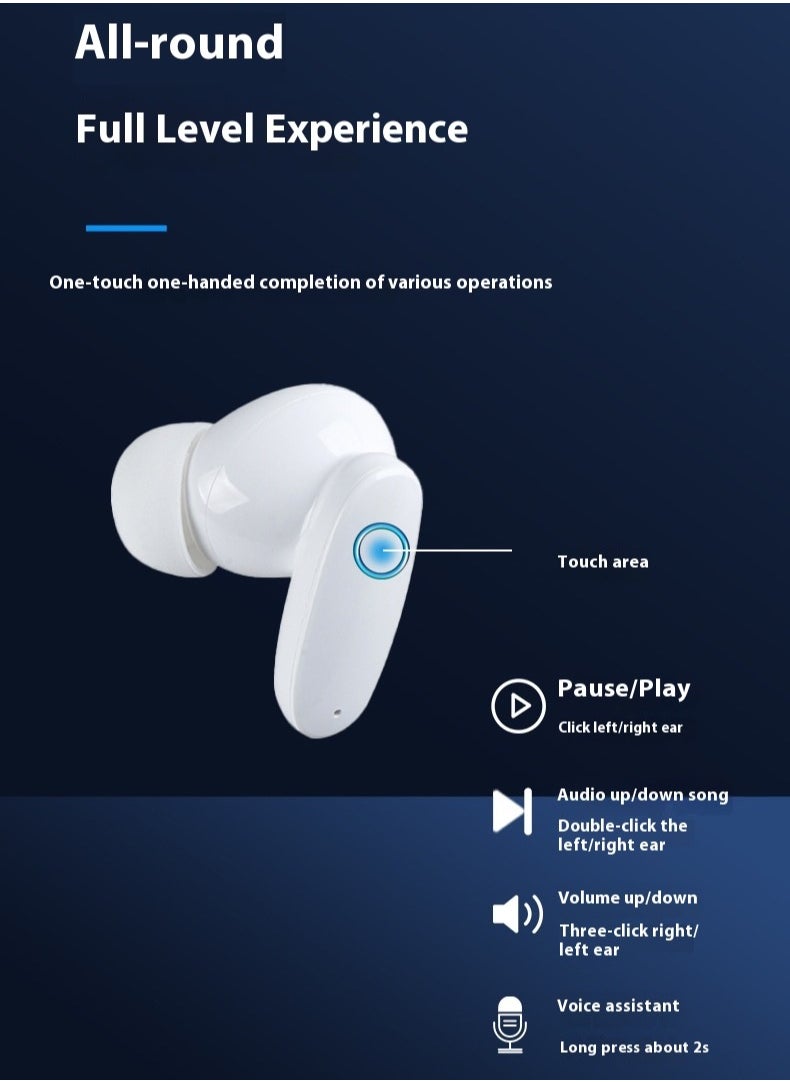 Smart Bluetooth Earbuds: Touch Control, 30H Battery Life, Auto Connect & Lightweight Design