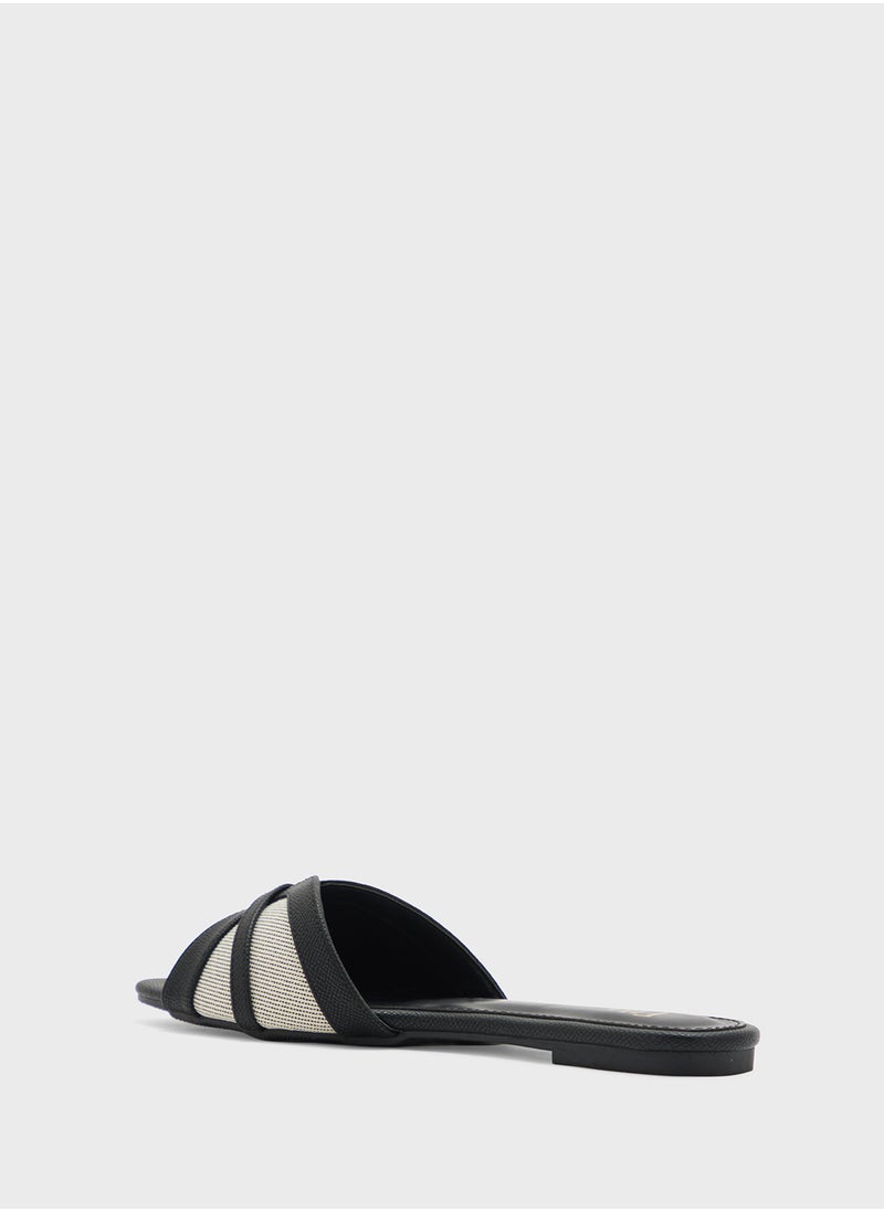 Color Block Flat Sandal