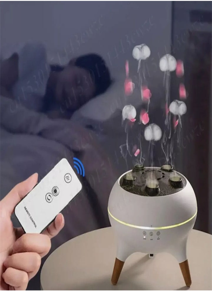 Wireless Remote Control, Dynamic Jellyfish Essential Oil Diffuser, Cool Mist Humidifier for Bedroom, Essential Oil Humidifier, 7 Color Lights, Automatic Shutoff for Bedroom Baby, BPA Free