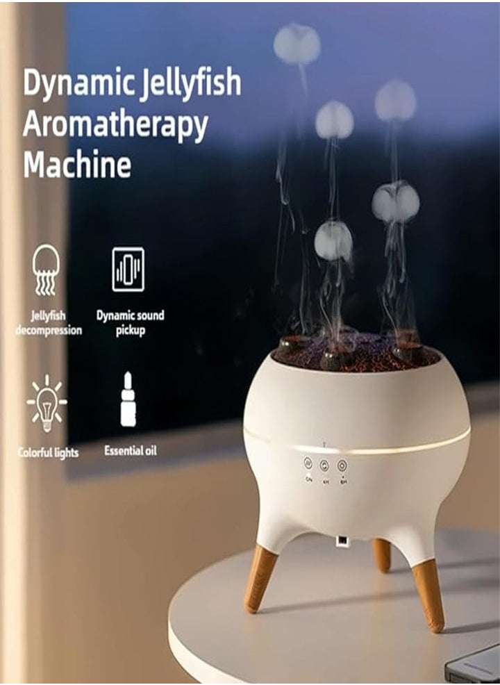 Wireless Remote Control, Dynamic Jellyfish Essential Oil Diffuser, Cool Mist Humidifier for Bedroom, Essential Oil Humidifier, 7 Color Lights, Automatic Shutoff for Bedroom Baby, BPA Free