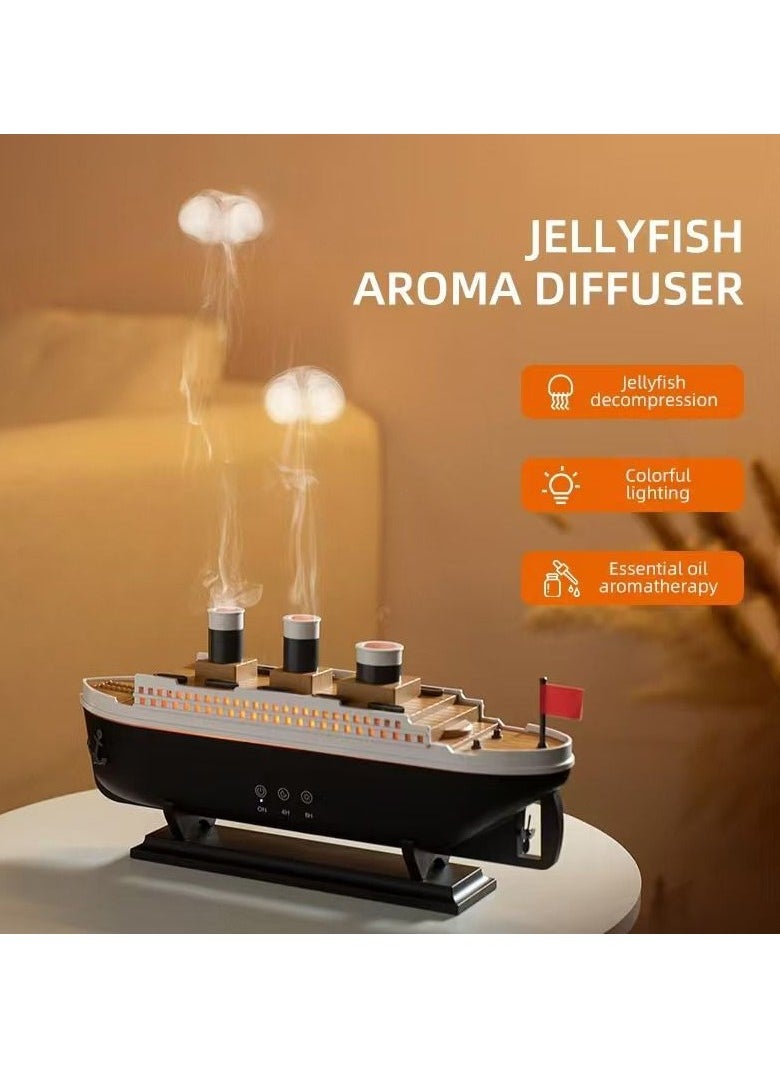 Jellyfish Aroma Diffuser 250ml Aromatherapy Humidifier Essential Oils Diffuser Wireless Remote Control Fountain Bedside Sleep Relaxation  Mood Air Aromatherapy For Home Office and Bedroom Use MN299