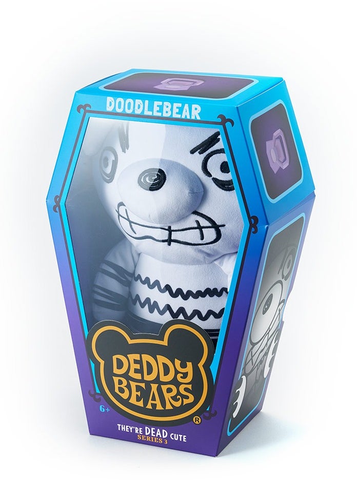 Deddy Bears Lil'Coffin Dodgers Doodlebear Large Soft & Cuddly 30cm Novelty Plush Toy, Series 3 Limited Edition