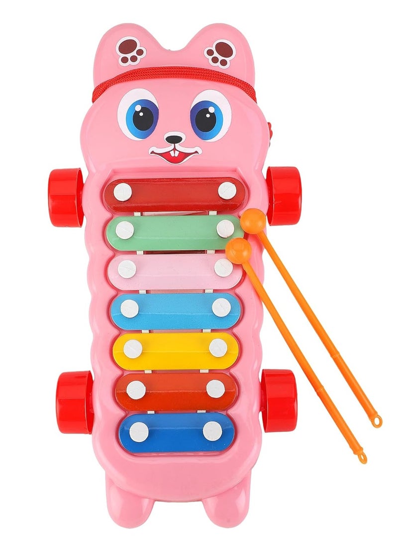 Musical Educational Toy for Kid (1-3Year Old) I Toddlers Babies Kids Girls, Boys I 2-in-1 Piano Combined I Safe for Drum Sticks for Fast and Fun Learning for Kid- Pink