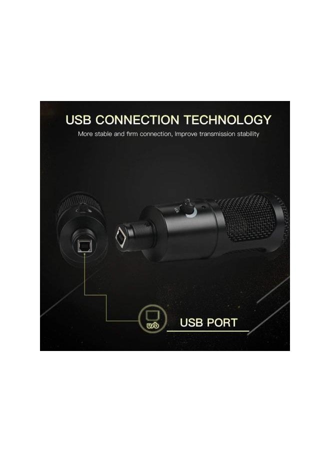 USB Microphone, 192KHZ / 24Bit Unidirectional USB Plug and Play Recording Microphone, Knob-Type Volume Control 5.51x1.77x0.79 Inch Mic for Voice Over, Gaming Podcasting