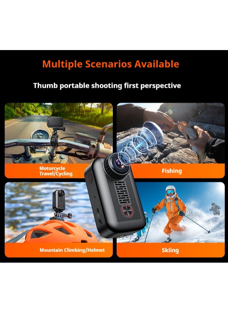 Sports Camera Thumb Chest Mount Motorcycle Recorder Riding Camera 360° Panorama