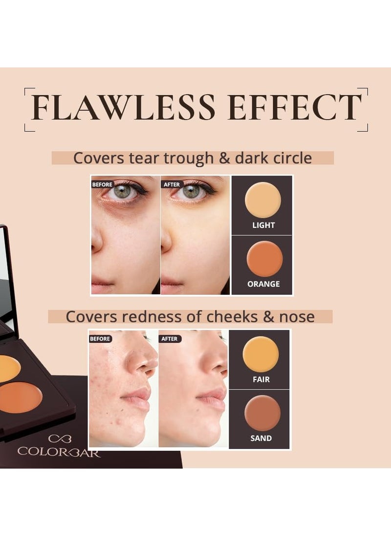 24Hrs Wear Concealer Palette, Light-Medium | 3-in-1 Palette-Conceals,color Corrects & contour| Flawless Coverage