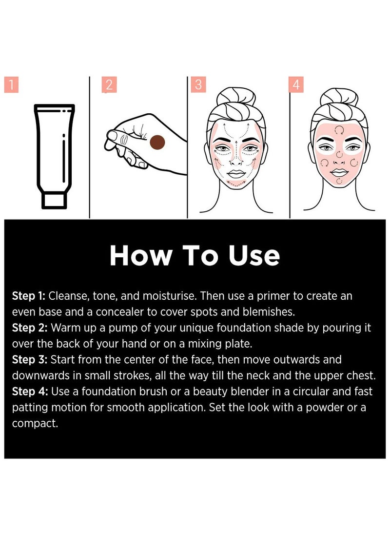 24Hrs Weightless Liquid Foundation Fw- 3.3 | Lightweight & Oil-Free | Satin & Natural Finish | Sweat Resistant | Fragrance Free