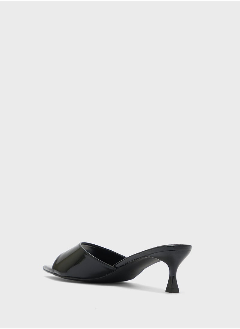 Pointed Toe Mule Heeled Sandal