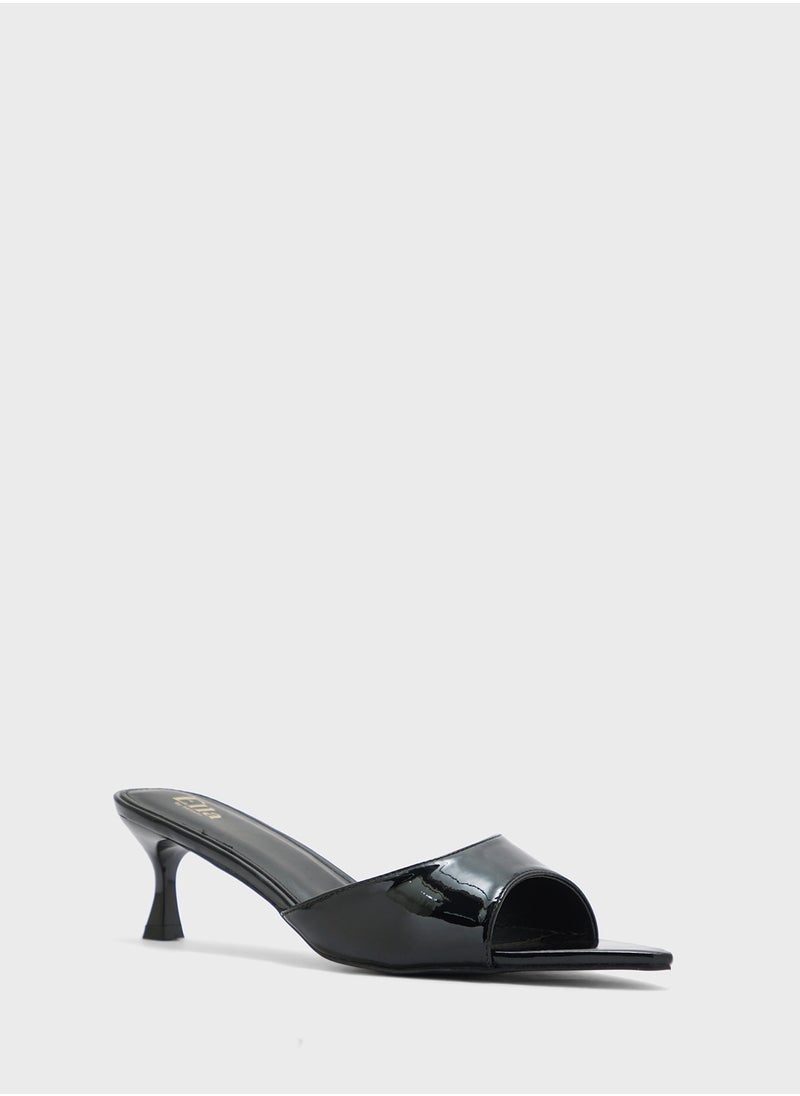 Pointed Toe Mule Heeled Sandal
