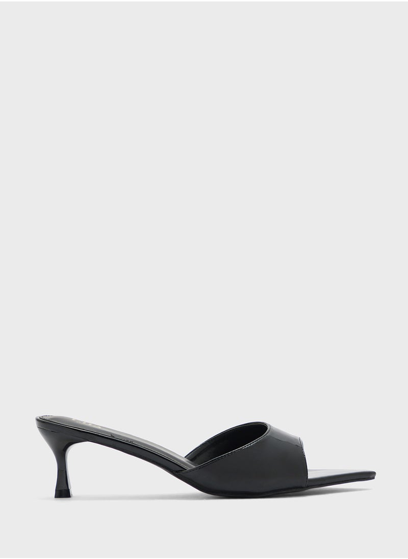 Pointed Toe Mule Heeled Sandal