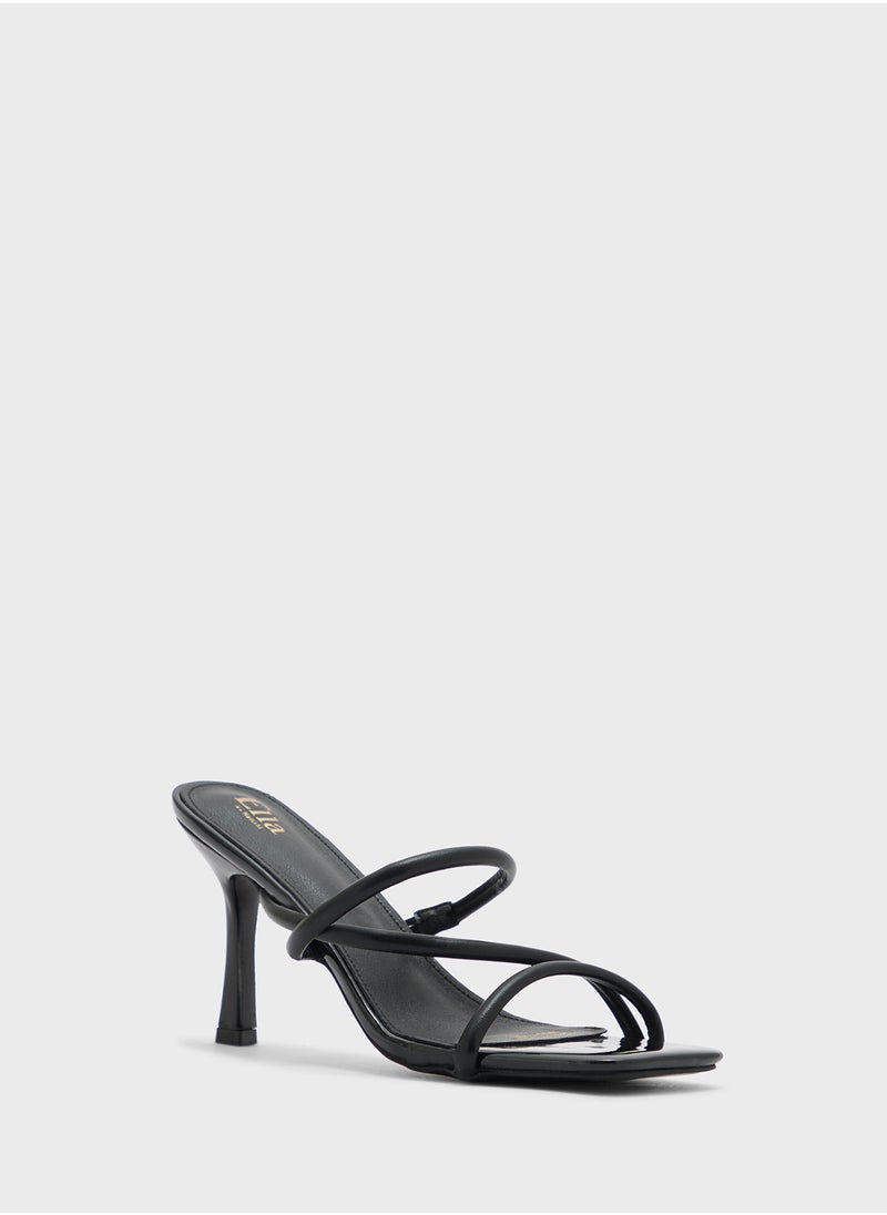 Strappy Square Toe Heel Sandal