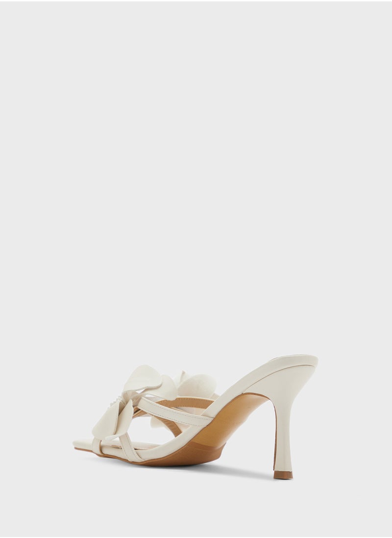 Oversized Floral Heel Sandal
