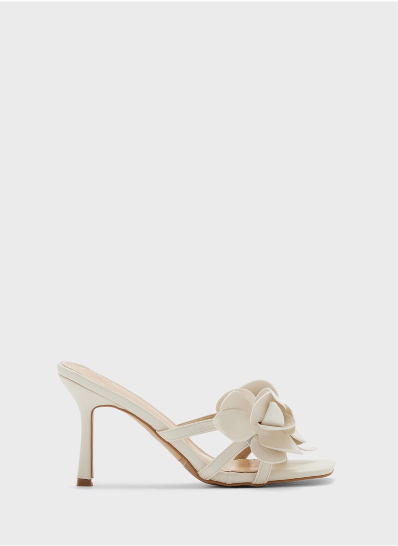 Oversized Floral Heel Sandal
