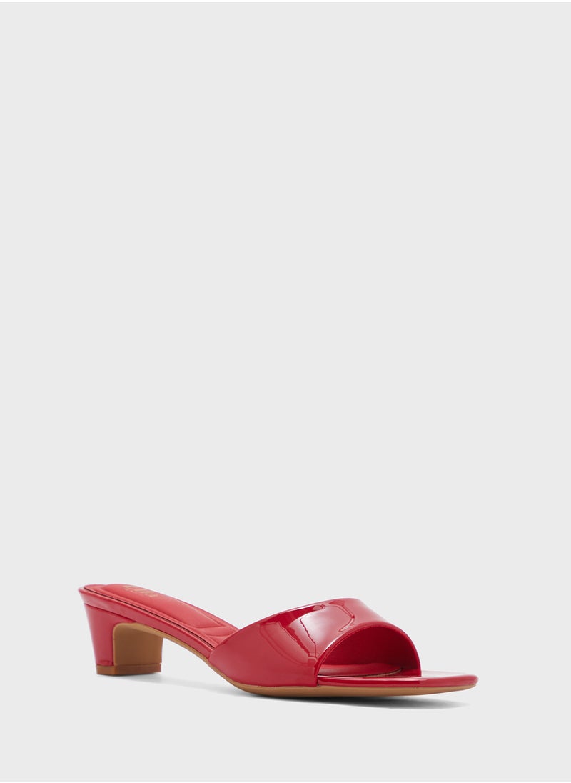 Patent Mule Heel Sandal