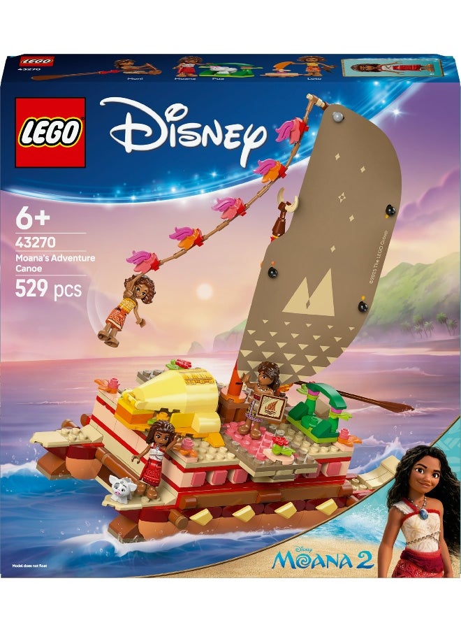 LEGO Disney Moana’s Adventure Canoe 43270 Building Set (529 Pieces)