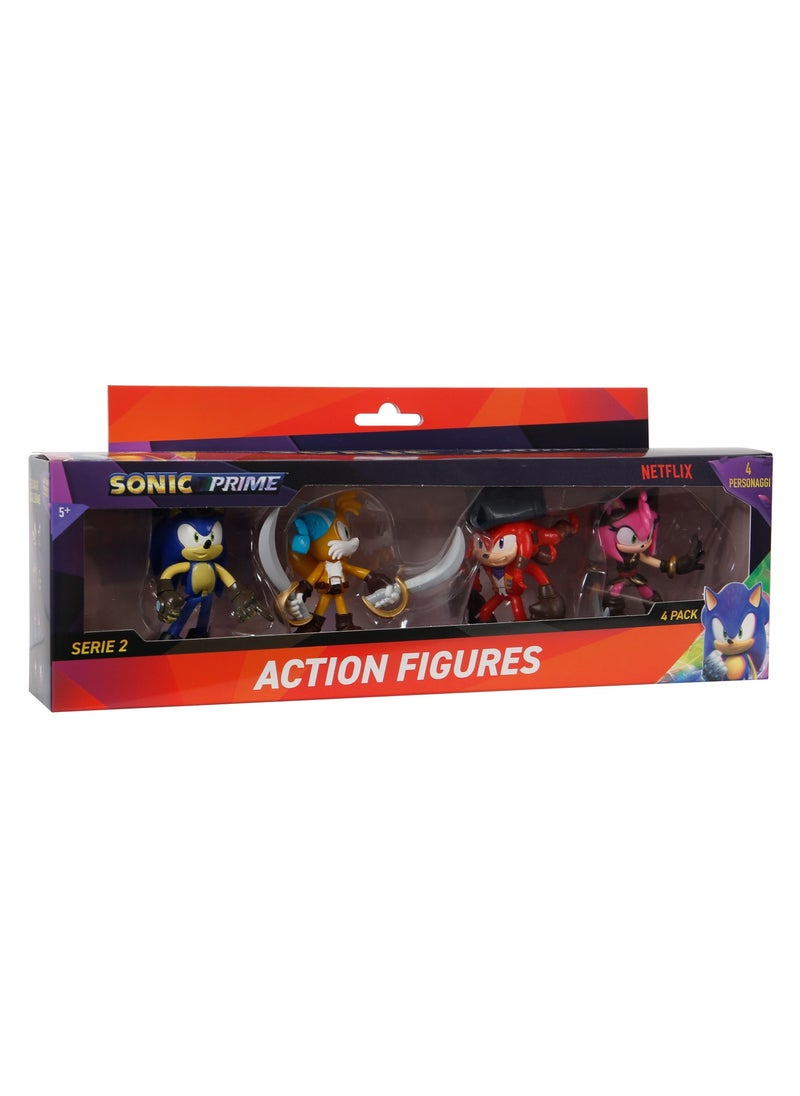 Sonic Figure Action 3-Inches, 4-in-1 Pack, Assorted 1 Piece (Style & Color May Vary) Each Sold Separately | Collectible Figure | Action Figure | Perfect Gift for Kids and Collectors