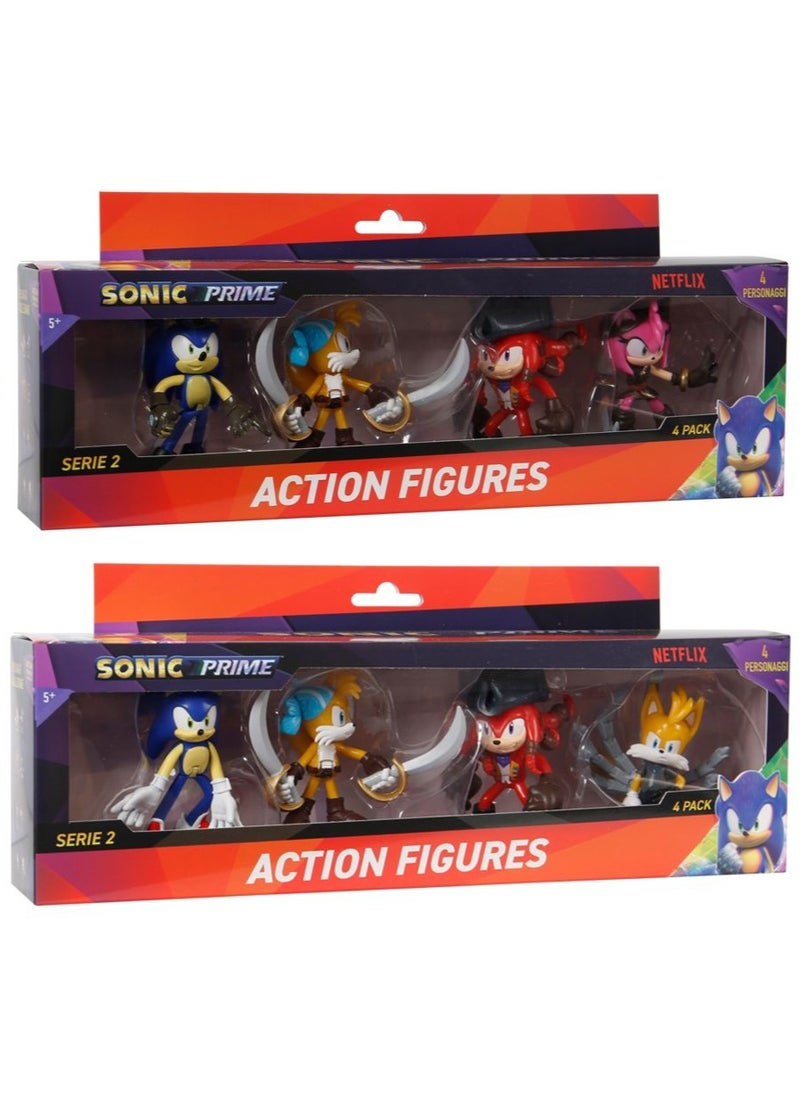Sonic Figure Action 3-Inches, 4-in-1 Pack, Assorted 1 Piece (Style & Color May Vary) Each Sold Separately | Collectible Figure | Action Figure | Perfect Gift for Kids and Collectors