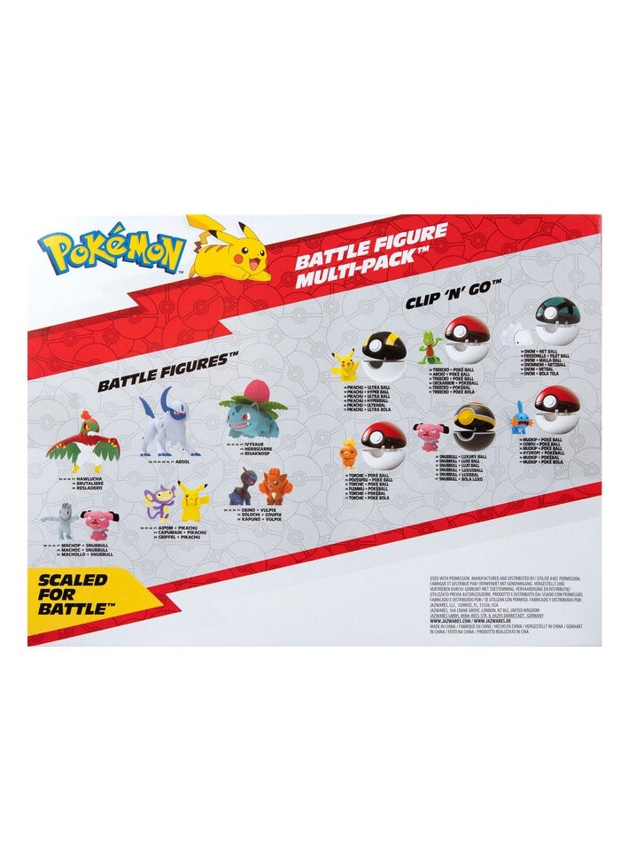 Pokemon Battle Figure Pickachu 2-inches, 8-in-1 Pack | Collectible Figure | Action Figure | Perfect Gift for Kids and Collectors