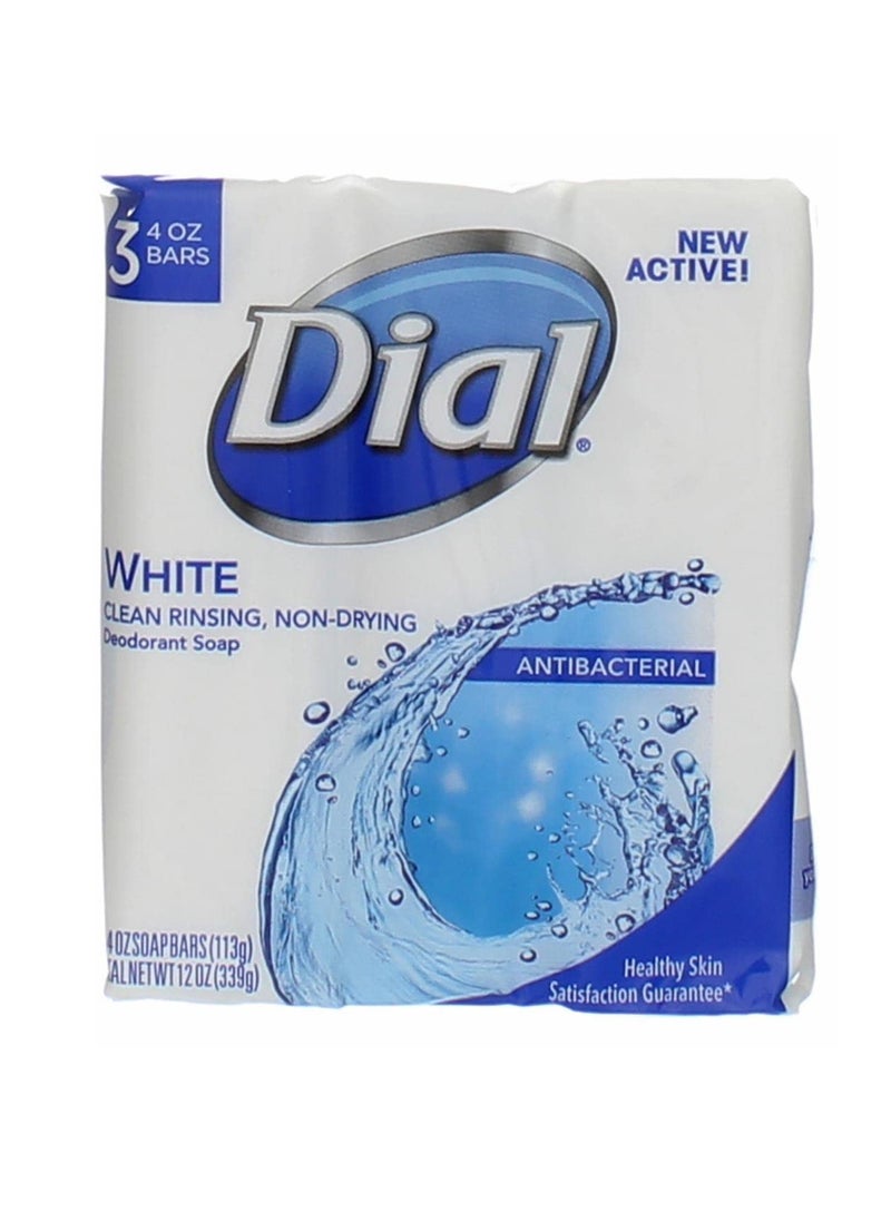 Dial Clean And Refresh Antibacterial Deodorant Bar Soap, White - 4 oz, 3 Bars Pack of 2 (Presentation May Vary)