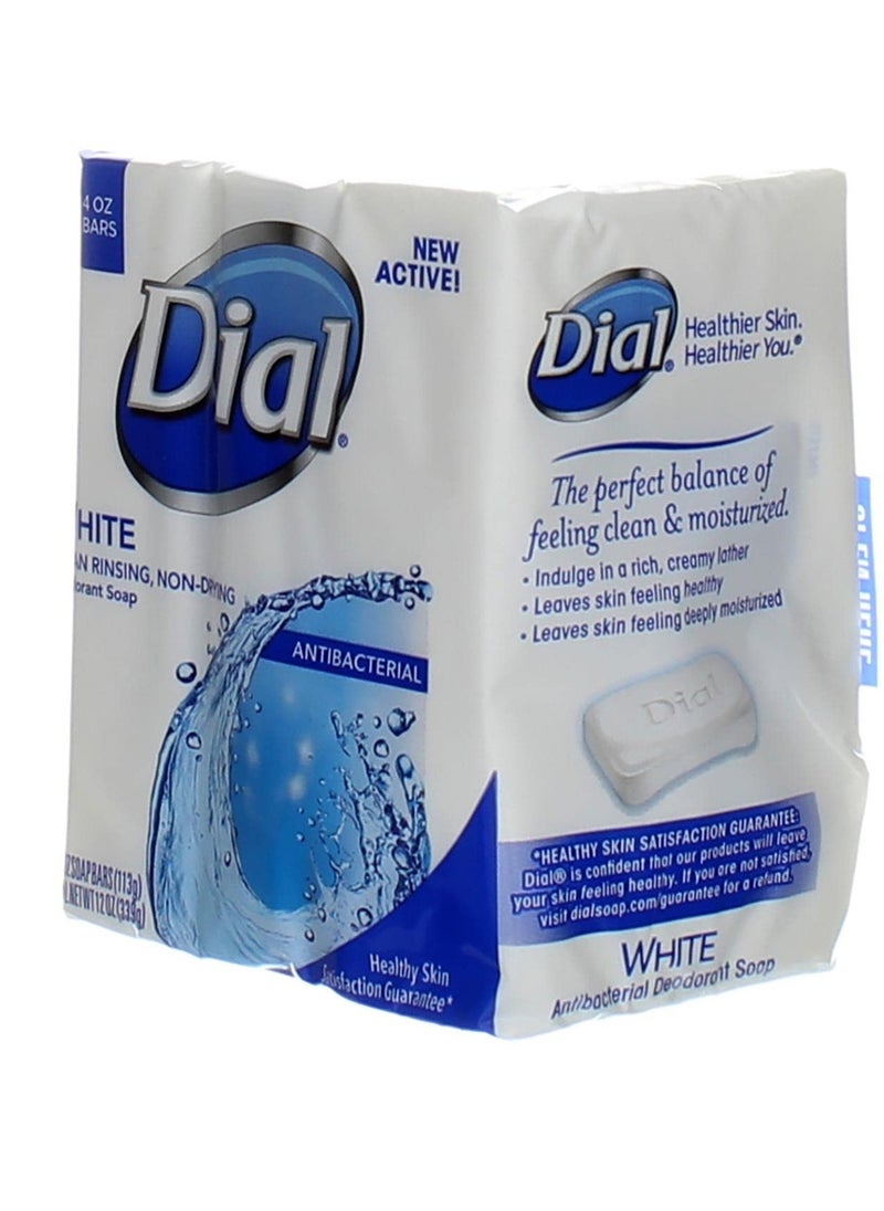 Dial Clean And Refresh Antibacterial Deodorant Bar Soap, White - 4 oz, 3 Bars Pack of 2 (Presentation May Vary)