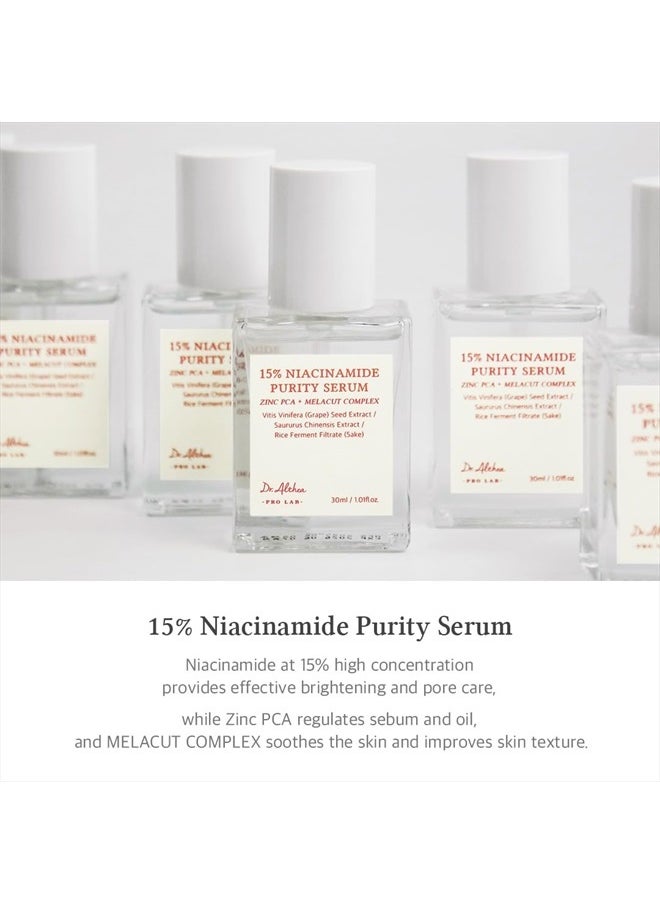 15% Niacinamide Purity Serum - 15% Niacinamide included, Overall skintone and texture improvement, Pore care, Serum control with Zinc. Vegan formula, Korean skincare