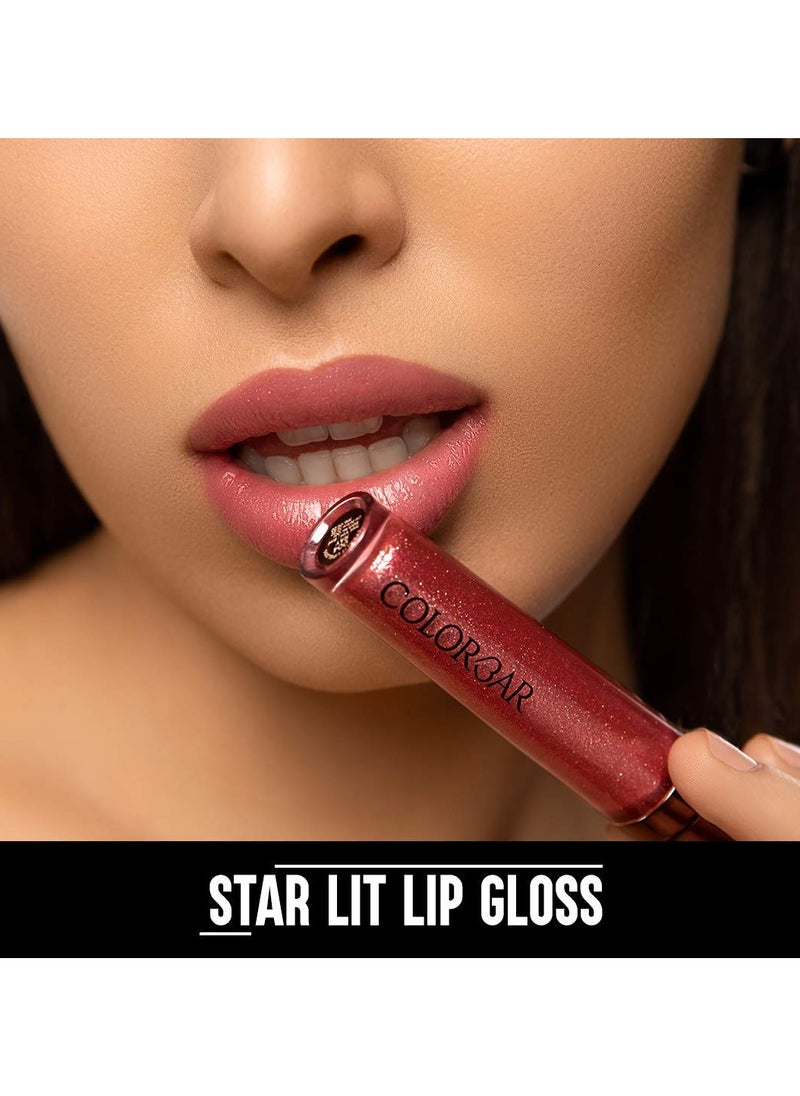 Starlit Lip Gloss-Shimmy, Glossy Finish - Gold, 6 ml | Skin Type Combination | Lightweight | Paraben Free | Enriched with Lotus Flower Extract