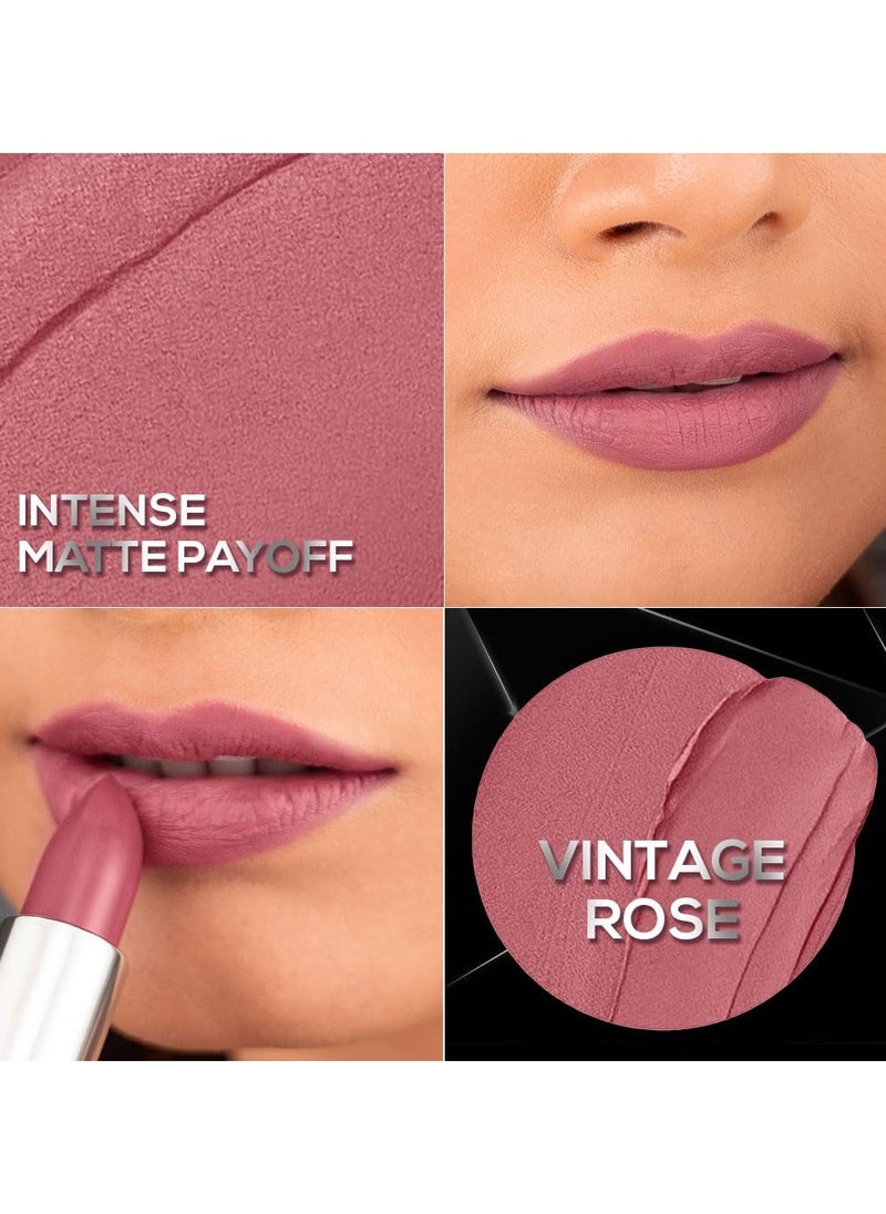 Prime Matte Lipstick - Vintage Rose, Lightweight & Long-Lasting Formula, Creamy Matte Finish, One Swipe Application, Non-Drying, Vitamin E Infused, 4.5Gm