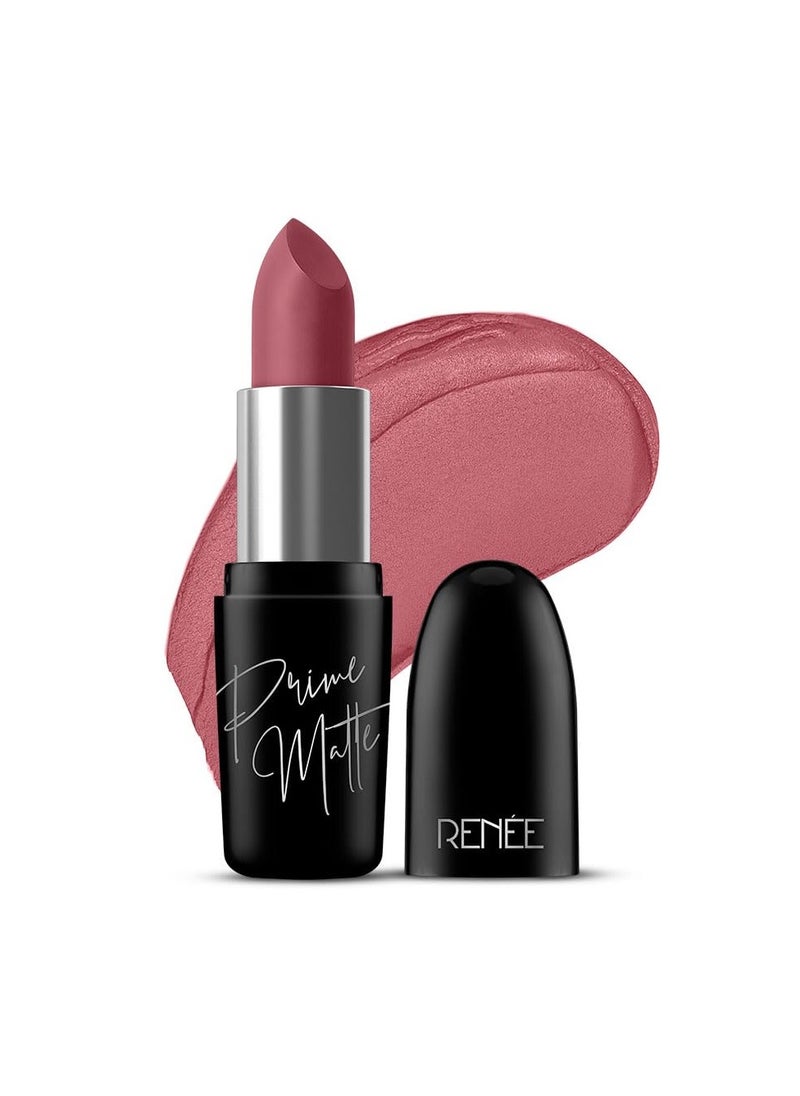 Prime Matte Lipstick - Vintage Rose, Lightweight & Long-Lasting Formula, Creamy Matte Finish, One Swipe Application, Non-Drying, Vitamin E Infused, 4.5Gm