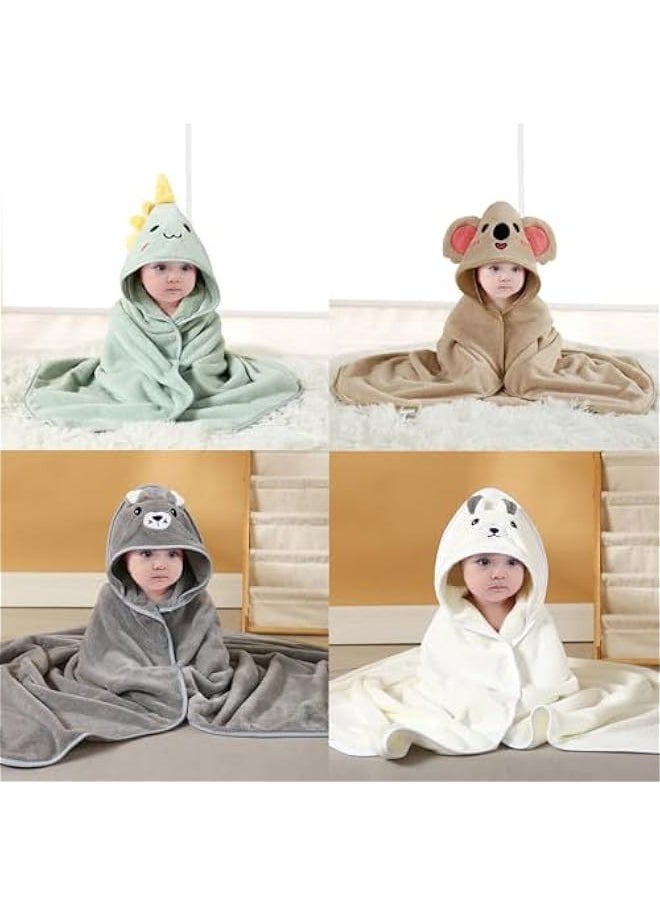 Children's bath towel cape coral fleece hooded newborn baby boy and girl baby blanket absorbent quick-drying large towel bathrobe