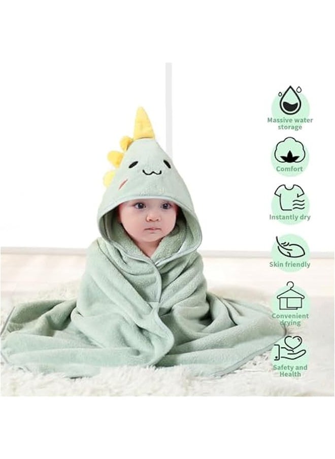 Children's bath towel cape coral fleece hooded newborn baby boy and girl baby blanket absorbent quick-drying large towel bathrobe