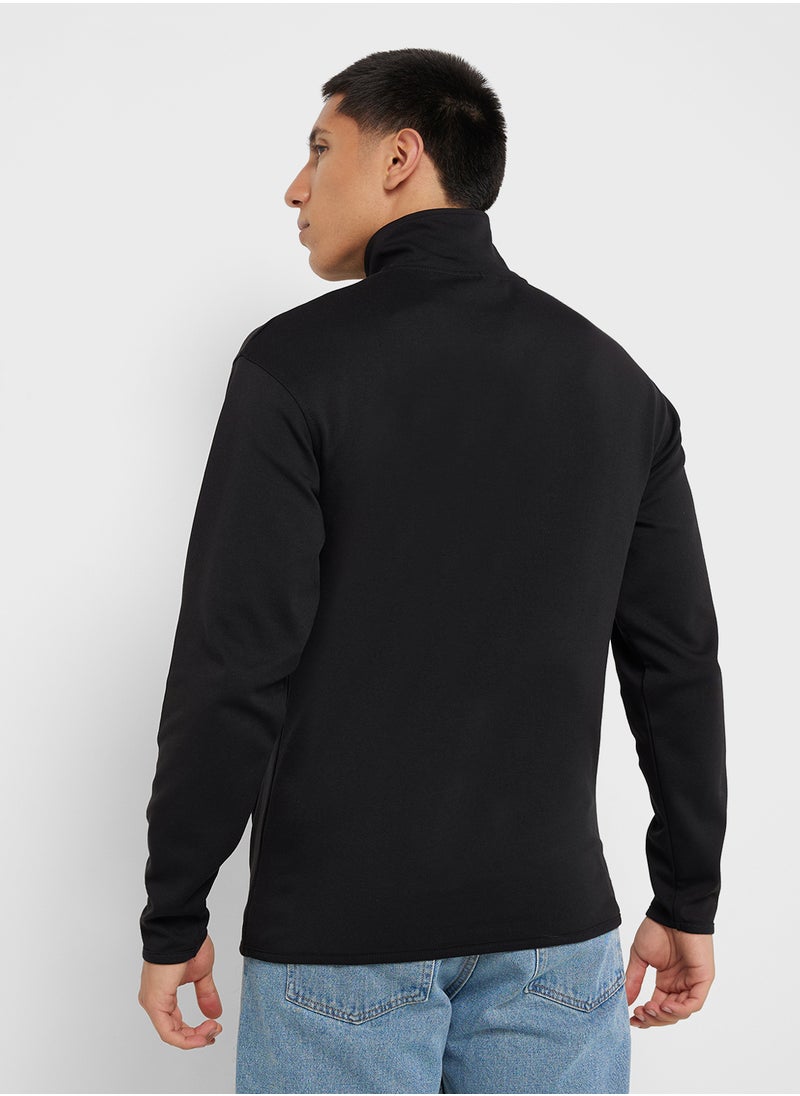 Graphic Print Half Zip Detail Sweatshirt