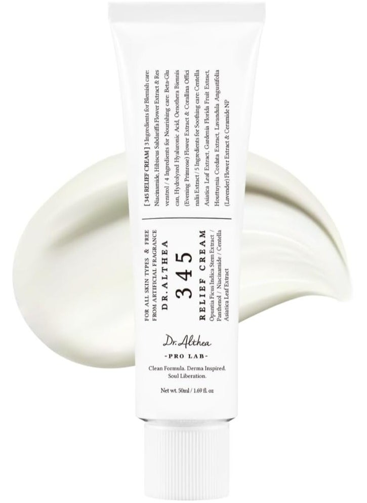 Relief Cream 345 – Daily Vegan Moisturizer for Blemish Relief, Soothing, and Hydration – Korean Skincare for All Skin Types