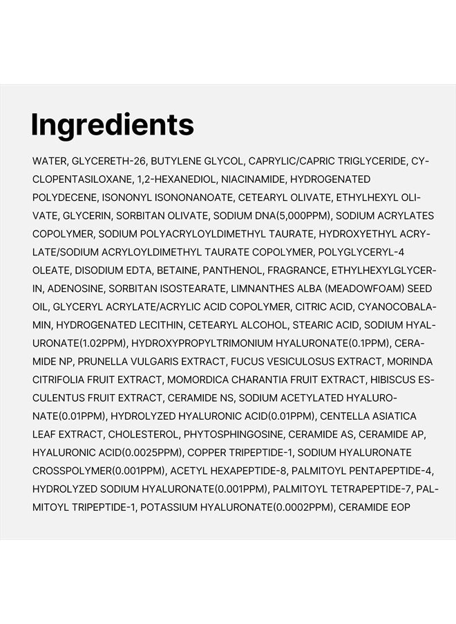 Salmon DNA PDRN Pink Hyaluronic Moisturizing Cream, Pink Soothing Cream, Hyaluronic acid, Niacinamide, Hydrating & Firming, Uneven Skin Tone, Pore Care, Korean Skincare | (50ml/ 1.69 fl.oz.)