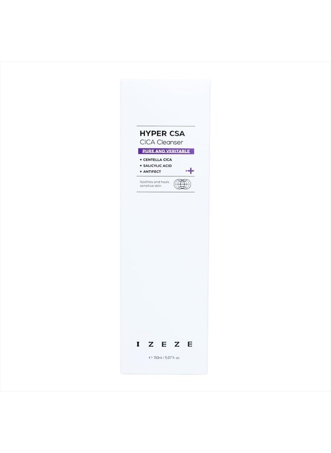 Hyper CSA Cica Cleanser 150ml | Centella Cica, Facial Deep Rich Foam, Cleansing Foam for Sensitive and Acne-prone Skin, for All Skin Types