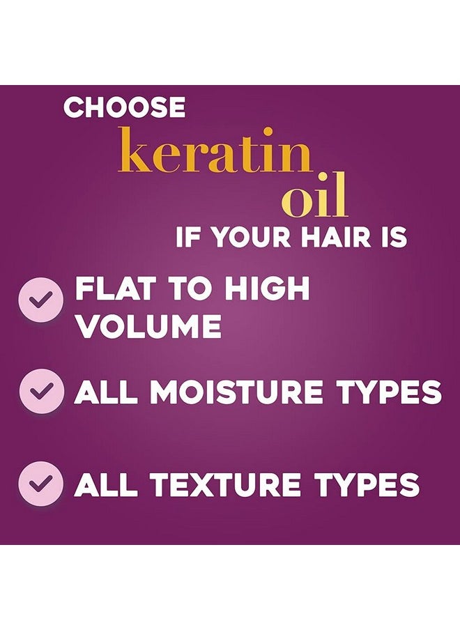 OGX Strength & Length Keratin Oil Shampoo Combo | Keratin Proteins & Argan Oil, For Damaged hair & Split Ends Sulfate Free Surfactants Parabens 385 ml