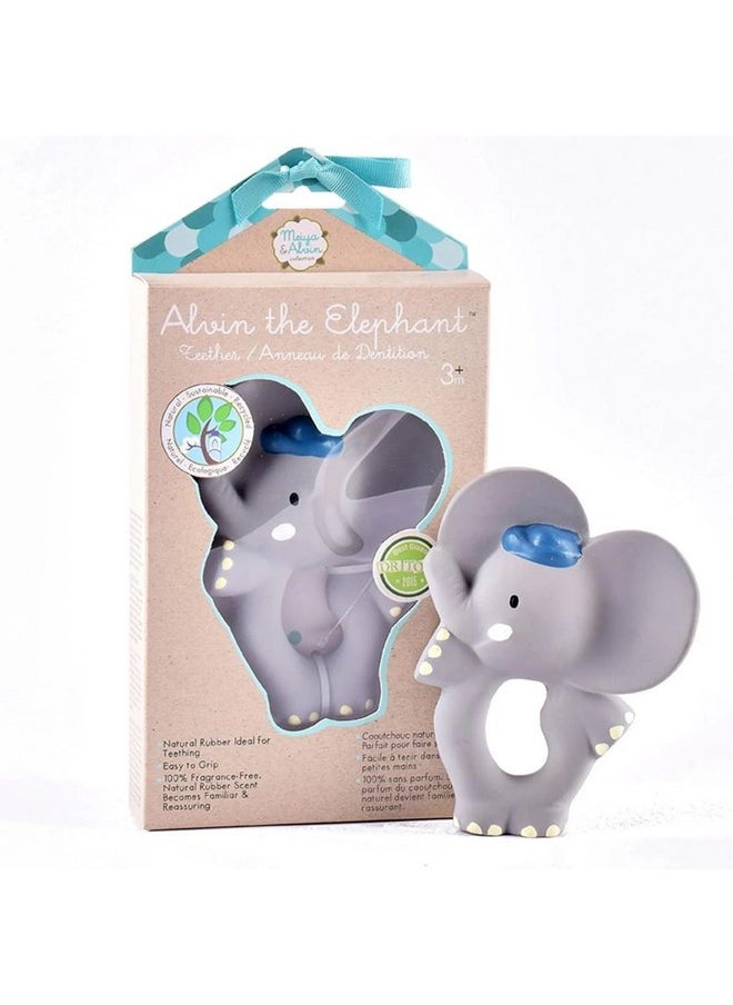 Tikiri Alvin The Elephant Natural Rubber Teether (Blue)