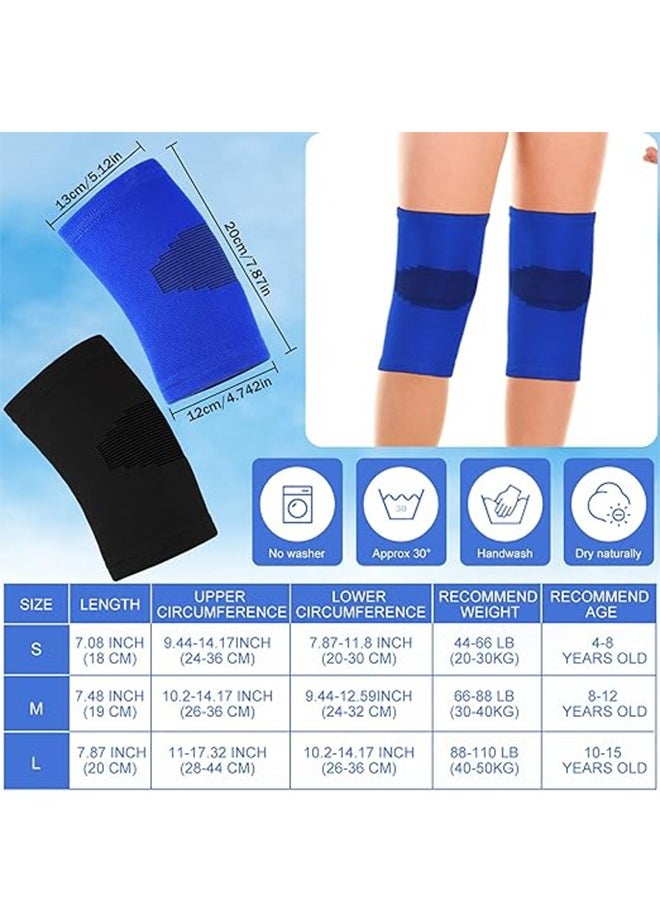 2 Pairs Children's Knee PadsFor Basketball, Volleyball, Sports, Gymnastics (Blue, Medium) Boys Girls Youth