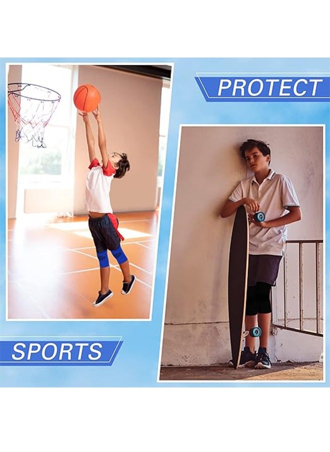 2 Pairs Children's Knee PadsFor Basketball, Volleyball, Sports, Gymnastics (Blue, Medium) Boys Girls Youth