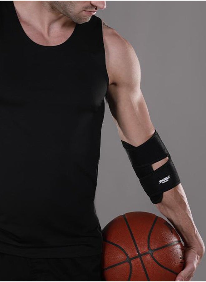 JINGBA Sports Elbow Support SBR Pressurized Breathable Outdoor Basketball Tennis Boxing Training Weightlifting Fitness Elbow Support, Adjustable Tennis Elbow Support, Perfect For Elbow Sprain, Tendonitis, Arthritis, Basketball, Baseball, Golfer's Elbow Provides Support And Pain Relief (Black)