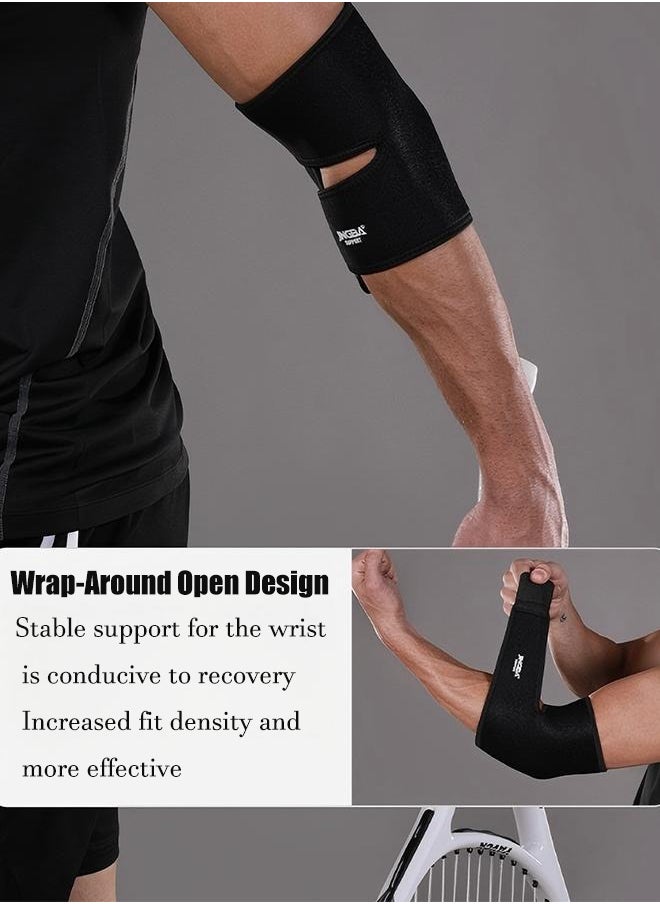 JINGBA Sports Elbow Support SBR Pressurized Breathable Outdoor Basketball Tennis Boxing Training Weightlifting Fitness Elbow Support, Adjustable Tennis Elbow Support, Perfect For Elbow Sprain, Tendonitis, Arthritis, Basketball, Baseball, Golfer's Elbow Provides Support And Pain Relief (Black)